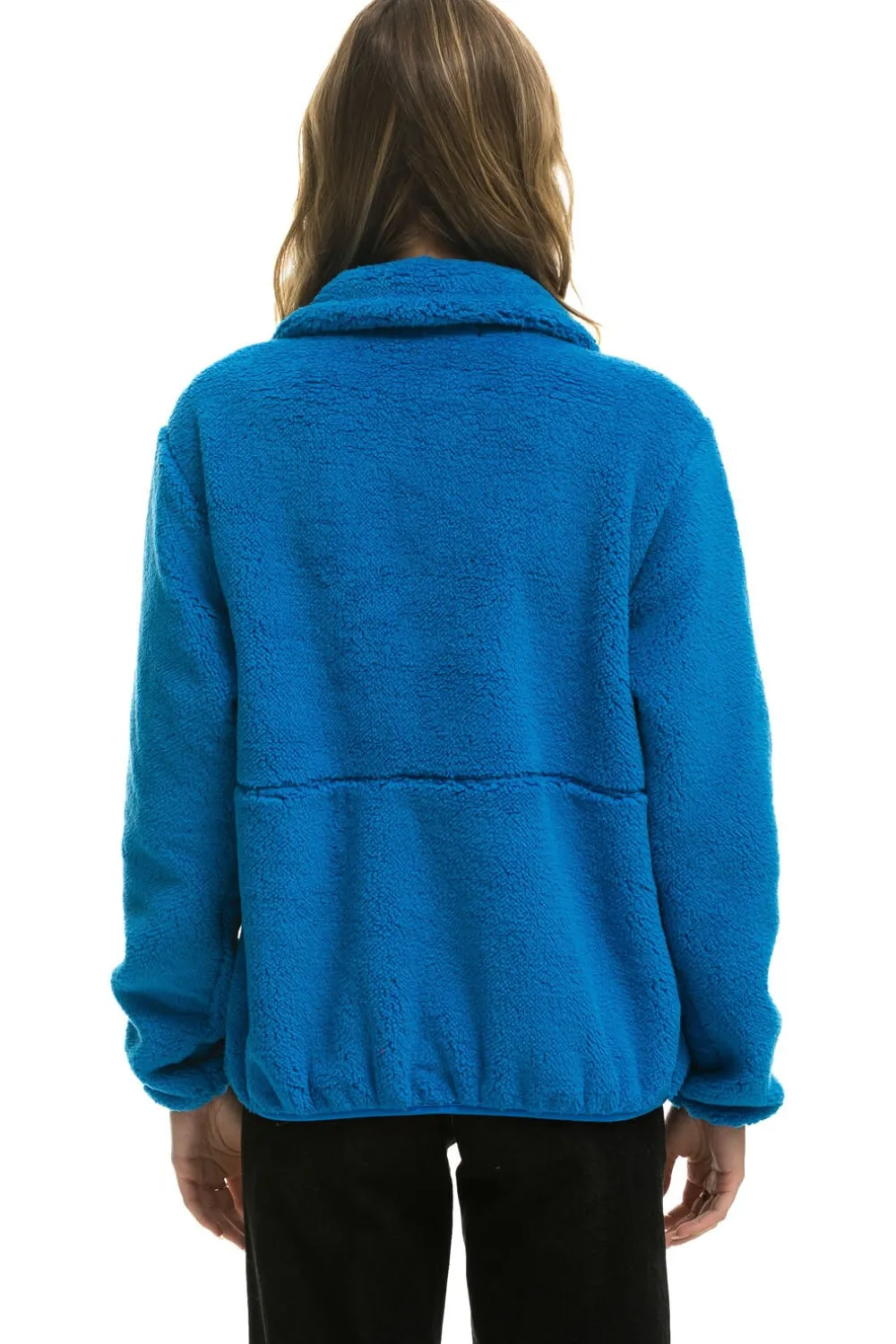 Teddy Jackets | Teddy Jackets | Aviator Nation TEDDY UNISEX HALF ZIP JACKET - BLUE CINA BLUECINA