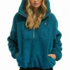Teddy Jackets | Teddy Jackets | Aviator Nation TEDDY UNISEX HOODED HALF ZIP JACKET - CAPRI
