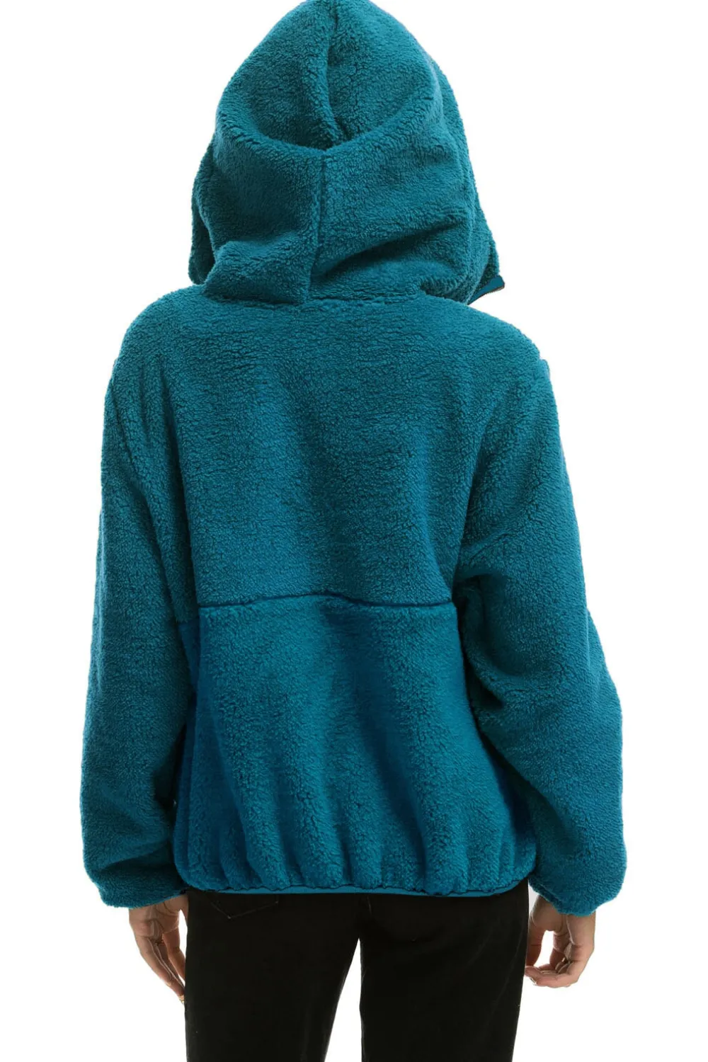 Teddy Jackets | Teddy Jackets | Aviator Nation TEDDY UNISEX HOODED HALF ZIP JACKET - CAPRI