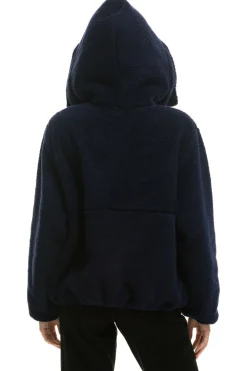 Teddy Jackets | Teddy Jackets | Aviator Nation TEDDY UNISEX HOODED HALF ZIP JACKET - NAVY