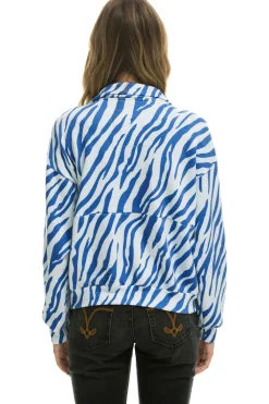 Sweatshirts | Aviator Nation TIGER FLEECE UNISEX HALF ZIP JACKET- BLUE TIGER BLUETIGERSweatshirtAviatorNation