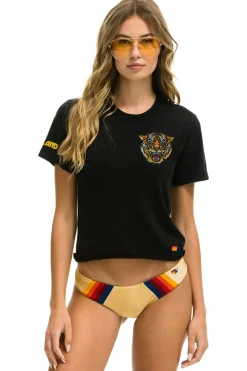 Boyfriend Tees | Tees | Aviator Nation TIGER PRINT BOYFRIEND TEE - BLACK