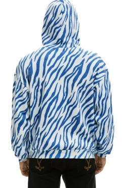 Hoodies | Hoodies | Aviator Nation TIGER RELAXED ZIP HOODIE WITH POCKETS - BLUE TIGER BLUETIGER