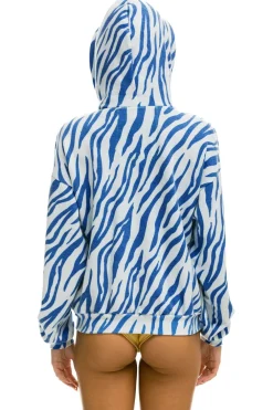 Hoodies | Hoodies | Aviator Nation TIGER RELAXED ZIP HOODIE WITH POCKETS - BLUE TIGER BLUETIGER