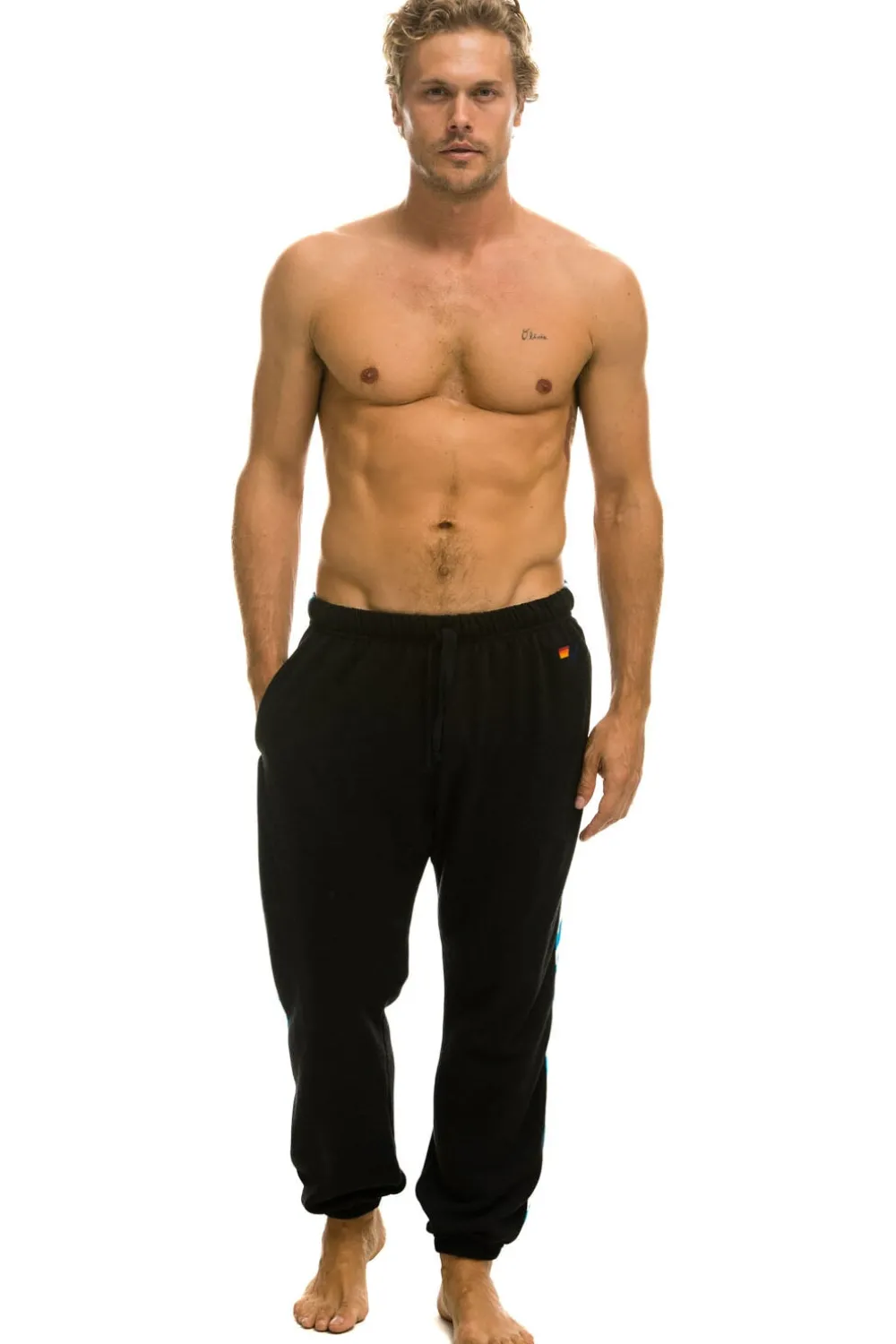 Sweatpants | Aviator Nation TIGER STRIPE SWEATPANTS - BLACK // BLUE TIGER BLACK//BLUETIGER
