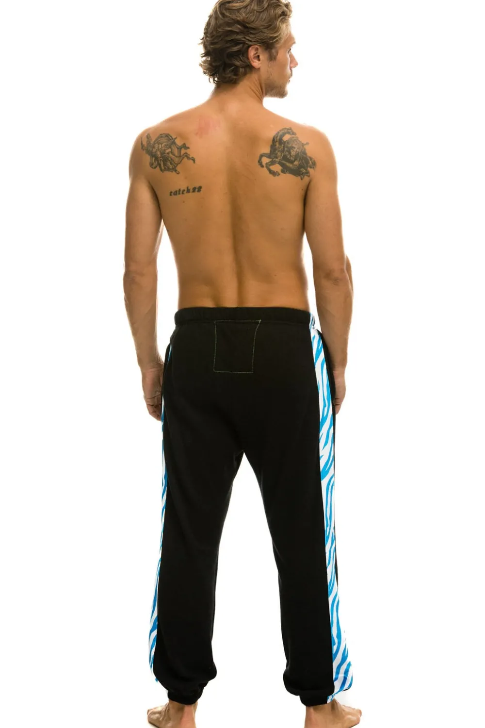 Sweatpants | Aviator Nation TIGER STRIPE SWEATPANTS - BLACK // BLUE TIGER BLACK//BLUETIGER