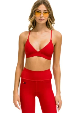 Activewear | Activewear | Aviator Nation TRIANGLE ADJUSTABLE WOMENS SPORTS BRA - CHERRY