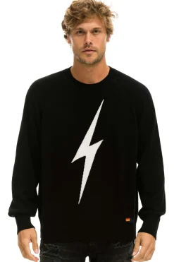 Sweatshirts | Aviator Nation UNISEX BOLT CASHMERE LIGHT SWEATER - BLACK // WHITE BOLT BLACK//WHITEBOLT