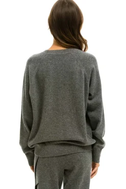 Sweatshirts | Aviator Nation UNISEX BOLT CASHMERE LIGHT SWEATER - DEEP HEATHER // BLACK BOLT DEEPHEATHER//BLACKBOLT