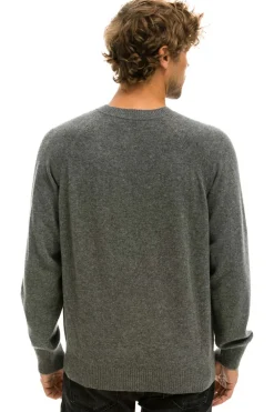 Sweatshirts | Aviator Nation UNISEX BOLT CASHMERE LIGHT SWEATER - DEEP HEATHER // BLACK BOLT DEEPHEATHER//BLACKBOLT