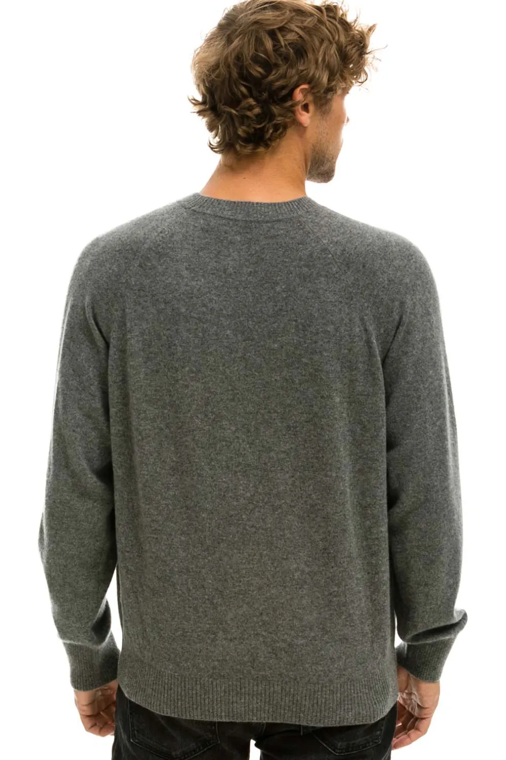Sweatshirts | Aviator Nation UNISEX BOLT CASHMERE LIGHT SWEATER - DEEP HEATHER // BLACK BOLT DEEPHEATHER//BLACKBOLT