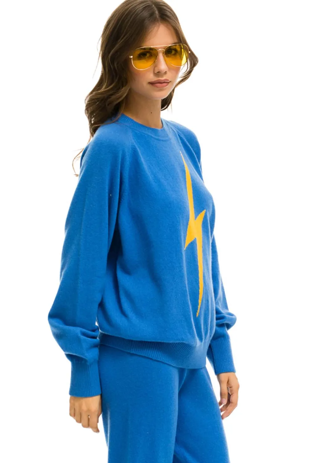Sweatshirts | Aviator Nation UNISEX BOLT CASHMERE LIGHT SWEATER - VINTAGE BLUE // BLUE BOLT VINTAGEBLUE//BLUEBOLT