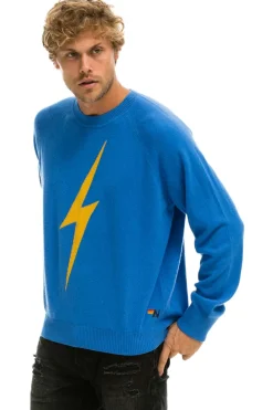 Sweatshirts | Aviator Nation UNISEX BOLT CASHMERE LIGHT SWEATER - VINTAGE BLUE // BLUE BOLT VINTAGEBLUE//BLUEBOLT