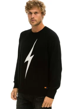 Sweatshirts | Aviator Nation UNISEX BOLT CASHMERE LIGHT SWEATER - BLACK // WHITE BOLT BLACK//WHITEBOLT