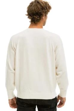 Sweatshirts | Aviator Nation UNISEX BOLT CASHMERE LIGHT SWEATER - VINTAGE WHITE // BLACK BOLT VINTAGEWHITE//BLACKBOLT