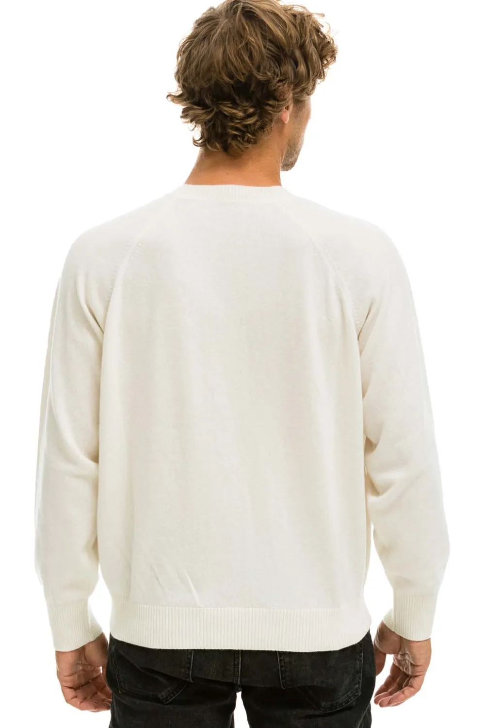 Sweatshirts | Aviator Nation UNISEX BOLT CASHMERE LIGHT SWEATER - VINTAGE WHITE // BLACK BOLT VINTAGEWHITE//BLACKBOLT