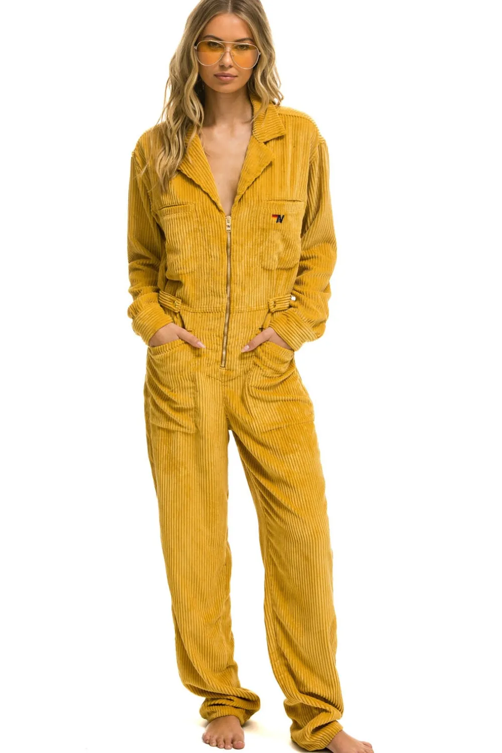 Flight Suits | Flight Suits | Aviator Nation UNISEX CORDUROY FLIGHT SUIT - HONEY
