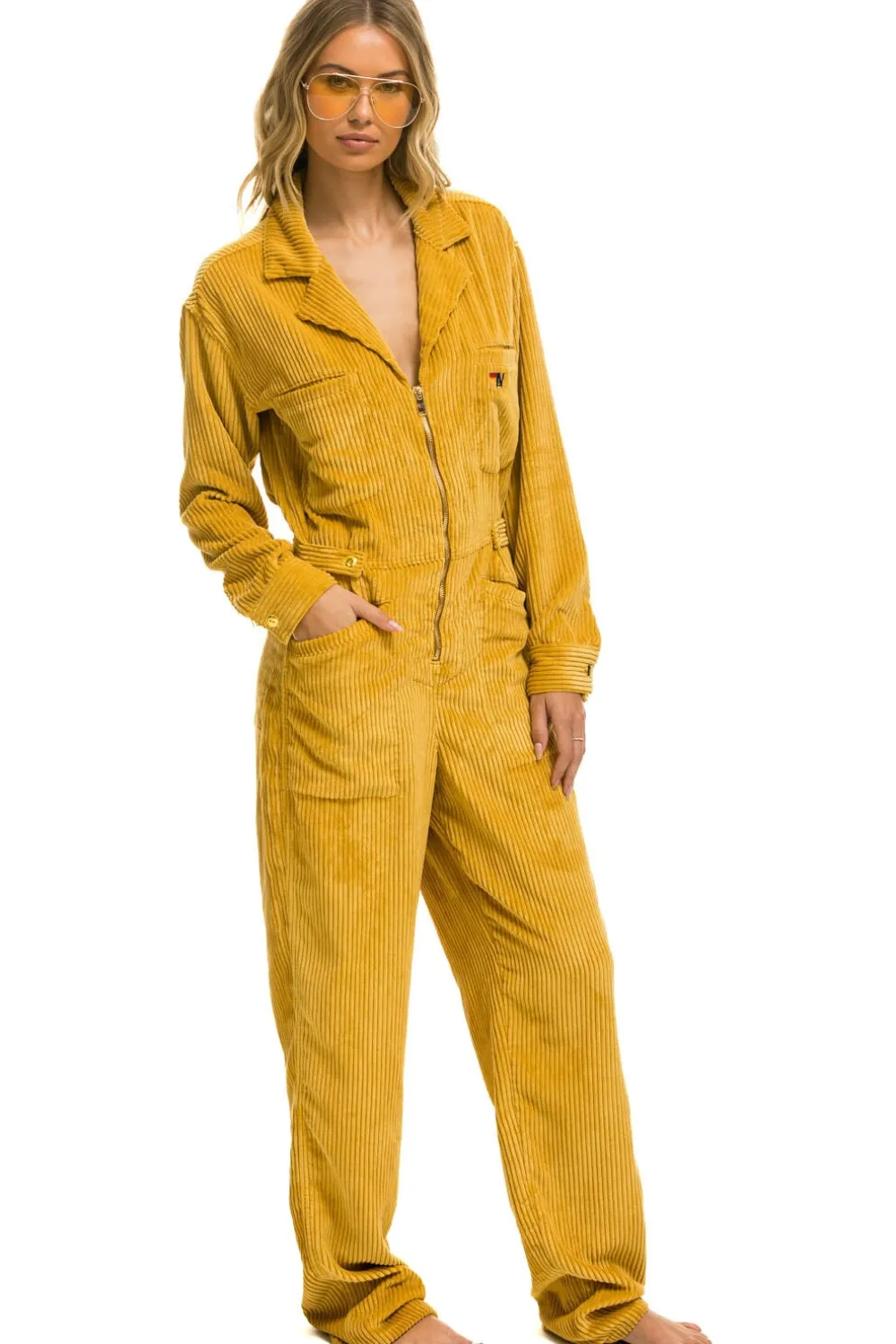Flight Suits | Flight Suits | Aviator Nation UNISEX CORDUROY FLIGHT SUIT - HONEY