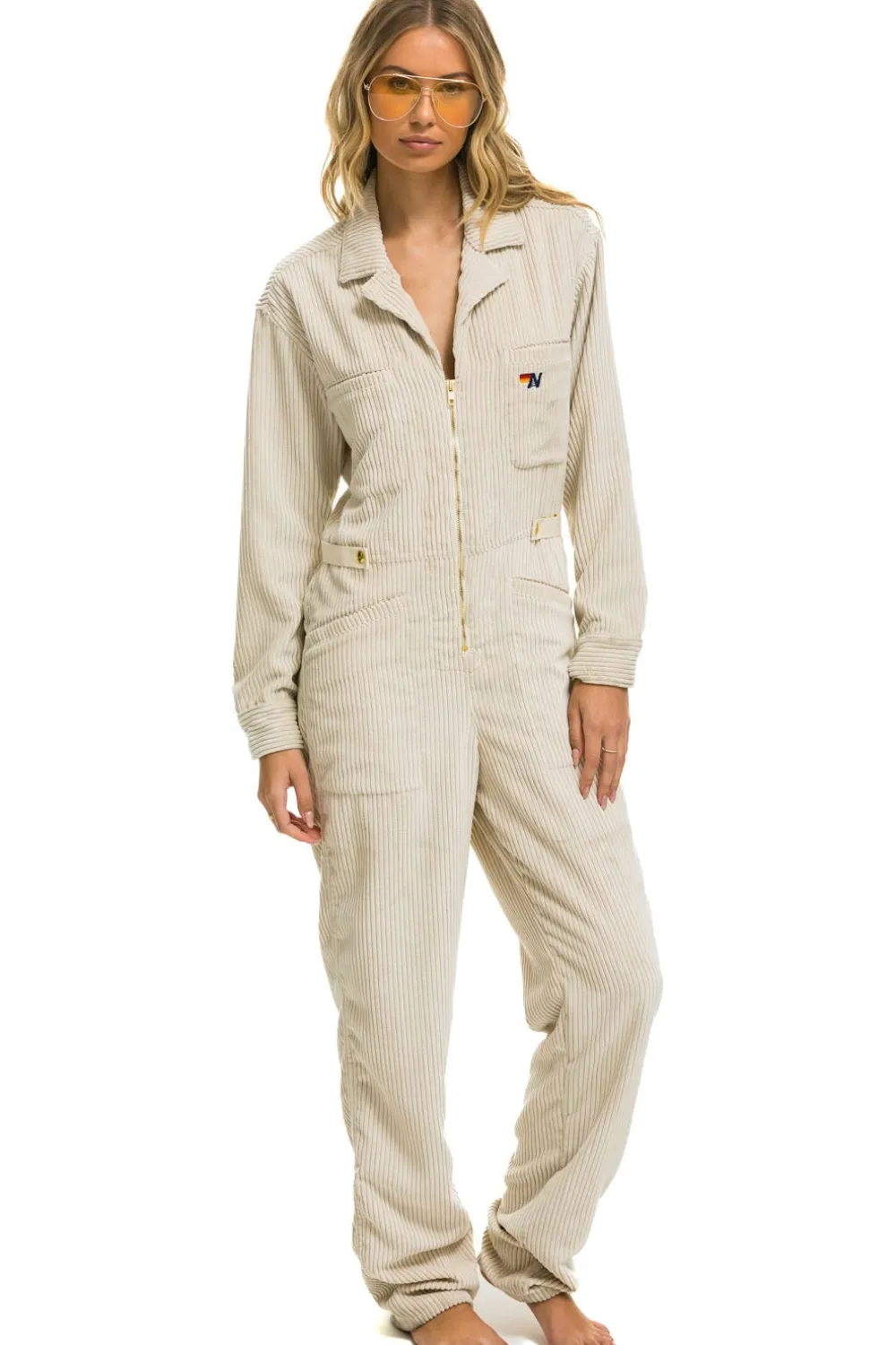 Flight Suits | Flight Suits | Aviator Nation UNISEX CORDUROY FLIGHT SUIT - VINTAGE WHITE VINTAGEWHITE