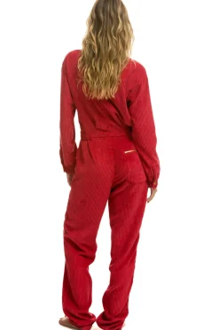 Flight Suits | Flight Suits | Aviator Nation UNISEX CORDUROY FLIGHT SUIT - CHERRY
