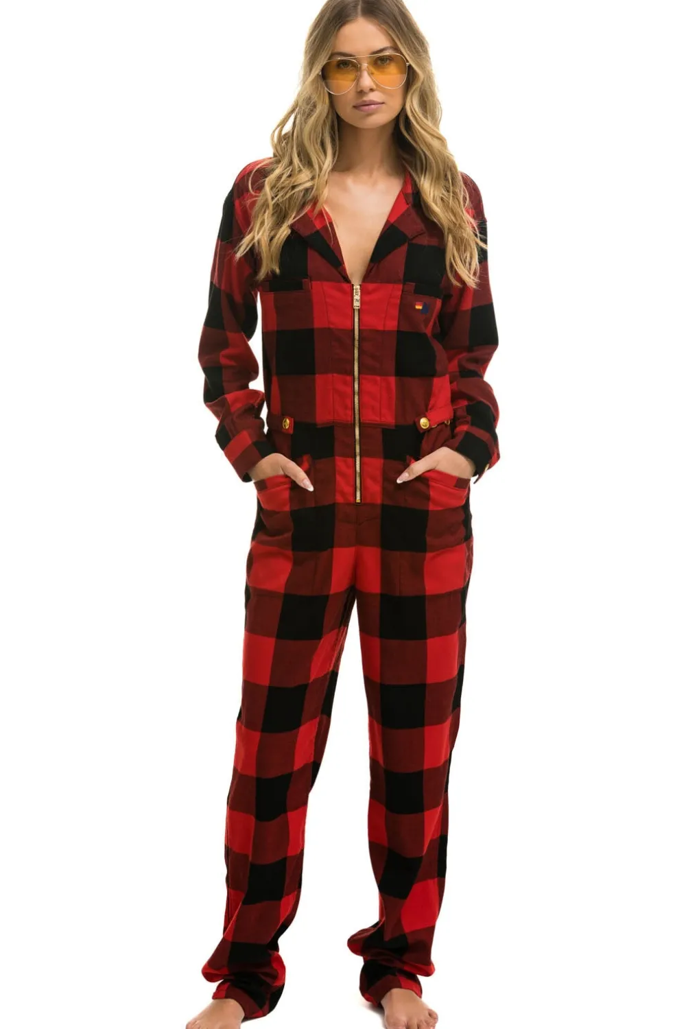 Flight Suits | Flight Suits | Aviator Nation UNISEX PLAID FLIGHT SUIT - BUFFALO PLAID BUFFALOPLAID