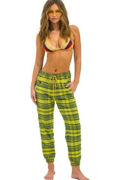 Sweatpants | Aviator Nation UNISEX PLAID LODGE PANT - AVOCADO PLAID AVOCADOPLAID