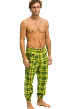 Sweatpants | Aviator Nation UNISEX PLAID LODGE PANT - AVOCADO PLAID AVOCADOPLAID