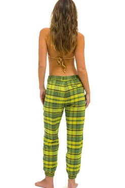 Sweatpants | Aviator Nation UNISEX PLAID LODGE PANT - AVOCADO PLAID AVOCADOPLAID