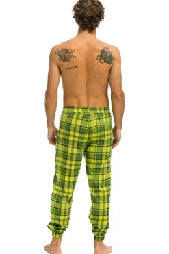 Sweatpants | Aviator Nation UNISEX PLAID LODGE PANT - AVOCADO PLAID AVOCADOPLAID