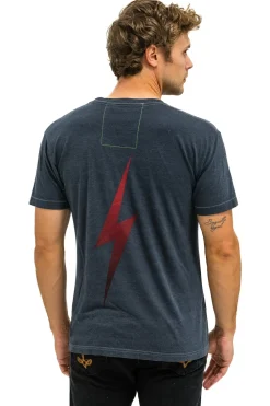 Tees | Collab Merchandise | Aviator Nation UNIVERSITY OF OKLAHOMA BOLT CREW TEE SHIRT - CHARCOAL