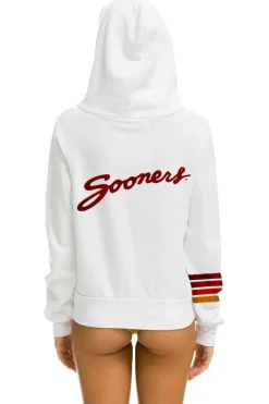 Hoodies | Collab Merchandise | Aviator Nation UNIVERSITY OF OKLAHOMA SOONERS ZIP HOODIE - WHITE