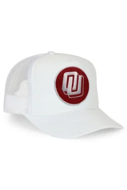 Collab Merchandise | Collab Merchandise | Aviator Nation UNIVERSITY OF OKLAHOMA VINTAGE LOW RISE TRUCKER - WHITE