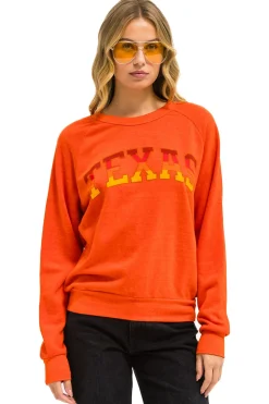 Sweatshirts | Collab Merchandise | Aviator Nation UNIVERSITY OF TEXAS CREW SWEATSHIRT - ORANGE