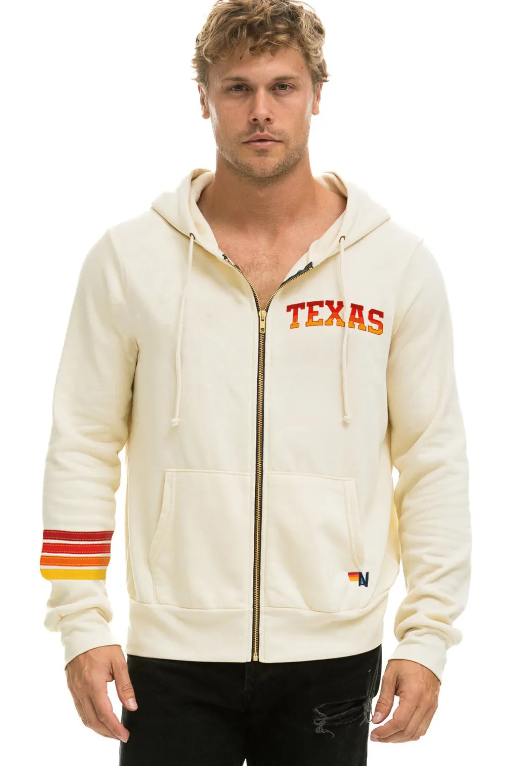 Hoodies | Collab Merchandise | Aviator Nation UNIVERSITY OF TEXAS HOOKEM ZIP HOODIE - VINTAGE WHITE VINTAGEWHITE