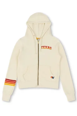 Hoodies | Collab Merchandise | Aviator Nation UNIVERSITY OF TEXAS HOOKEM ZIP HOODIE - VINTAGE WHITE VINTAGEWHITE