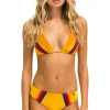 Swim Tops | Aviator Nation VELVET TRIANGLE BIKINI TOP - GOLD