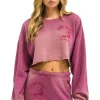 Sweatshirts | Aviator Nation VENICE SURFER CROPPED CREW SWEATSHIRT RELAXED - FADED BERRY FADEDBERRY