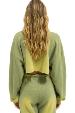 Sweatshirts | Aviator Nation VENICE SURFER CROPPED CREW SWEATSHIRT RELAXED - FADED ARMY FADEDARMY