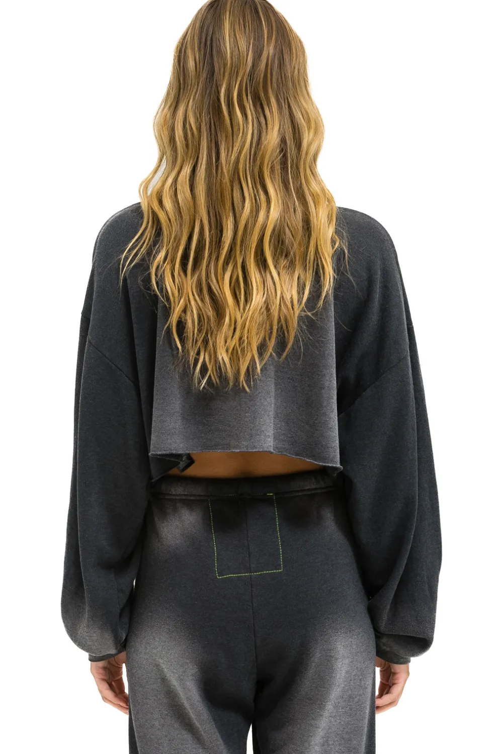 Sweatshirts | Aviator Nation VENICE SURFER CROPPED CREW SWEATSHIRT RELAXED - FADED SMOKE FADEDSMOKE