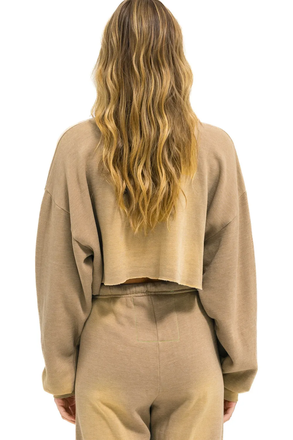 Sweatshirts | Aviator Nation VENICE SURFER CROPPED CREW SWEATSHIRT RELAXED - FADED TAN FADEDTAN
