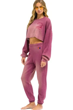 Sweatshirts | Aviator Nation VENICE SURFER CROPPED CREW SWEATSHIRT RELAXED - FADED BERRY FADEDBERRY