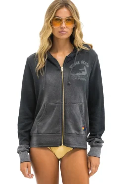 Hoodies | Hoodies | Aviator Nation VENICE SURFER ZIP HOODIE - FADED SMOKE FADEDSMOKE