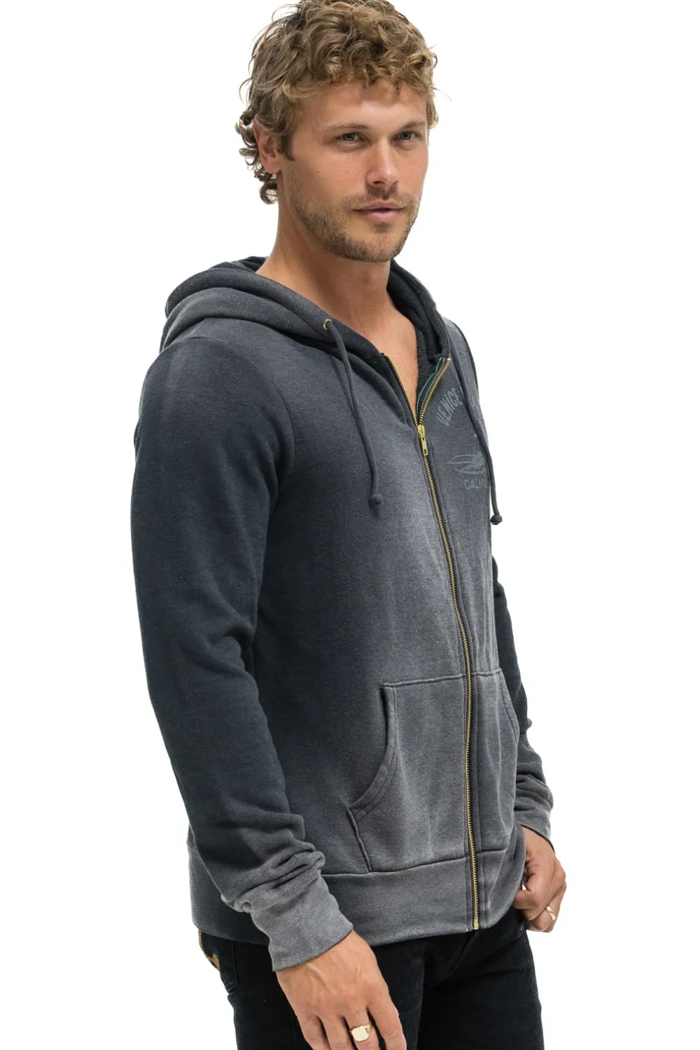 Hoodies | Hoodies | Aviator Nation VENICE SURFER ZIP HOODIE - FADED SMOKE FADEDSMOKE