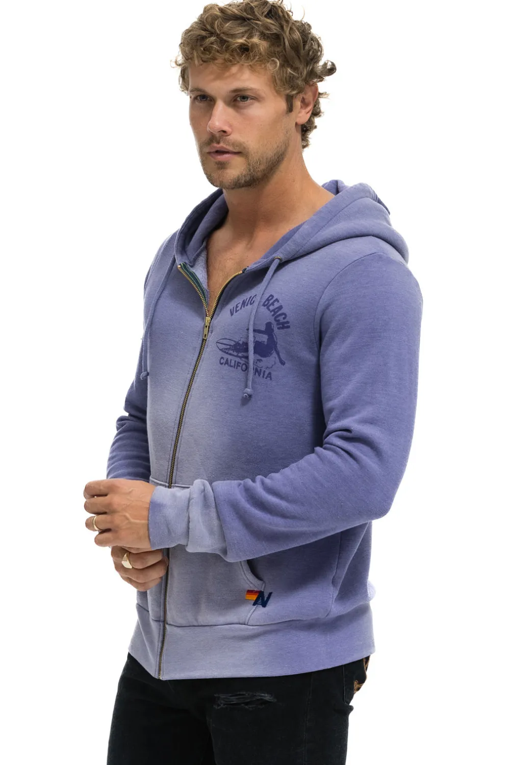 Hoodies | Hoodies | Aviator Nation VENICE SURFER ZIP HOODIE - FADED GRAPE FADEDGRAPE