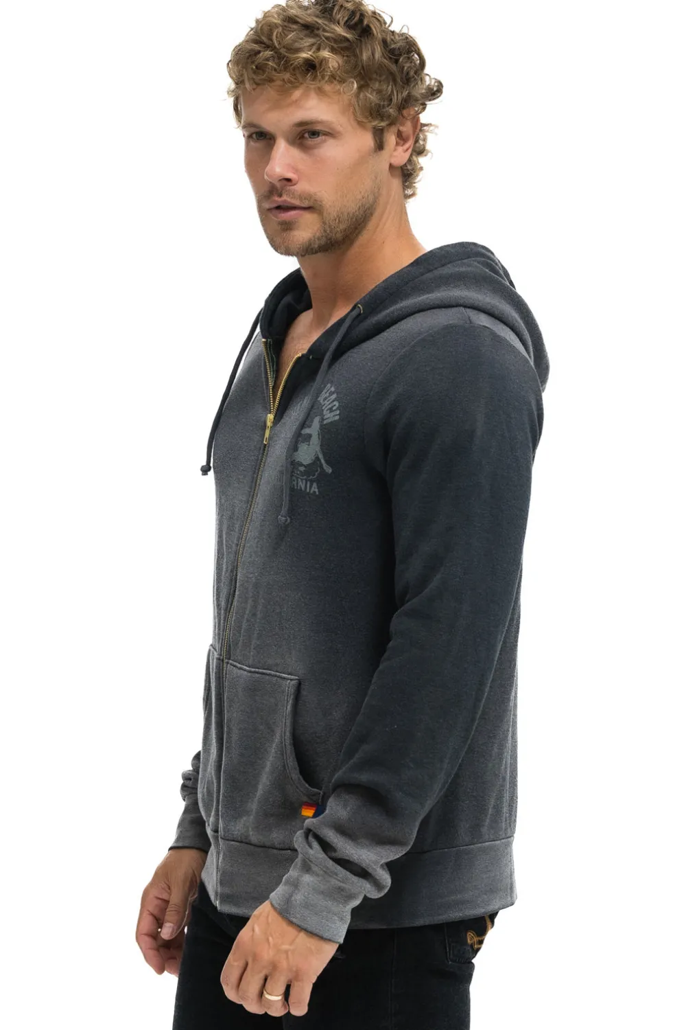 Hoodies | Hoodies | Aviator Nation VENICE SURFER ZIP HOODIE - FADED SMOKE FADEDSMOKE