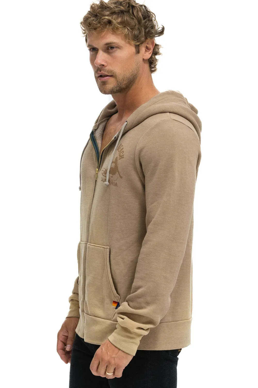 Hoodies | Hoodies | Aviator Nation VENICE SURFER ZIP HOODIE - FADED TAN FADEDTAN