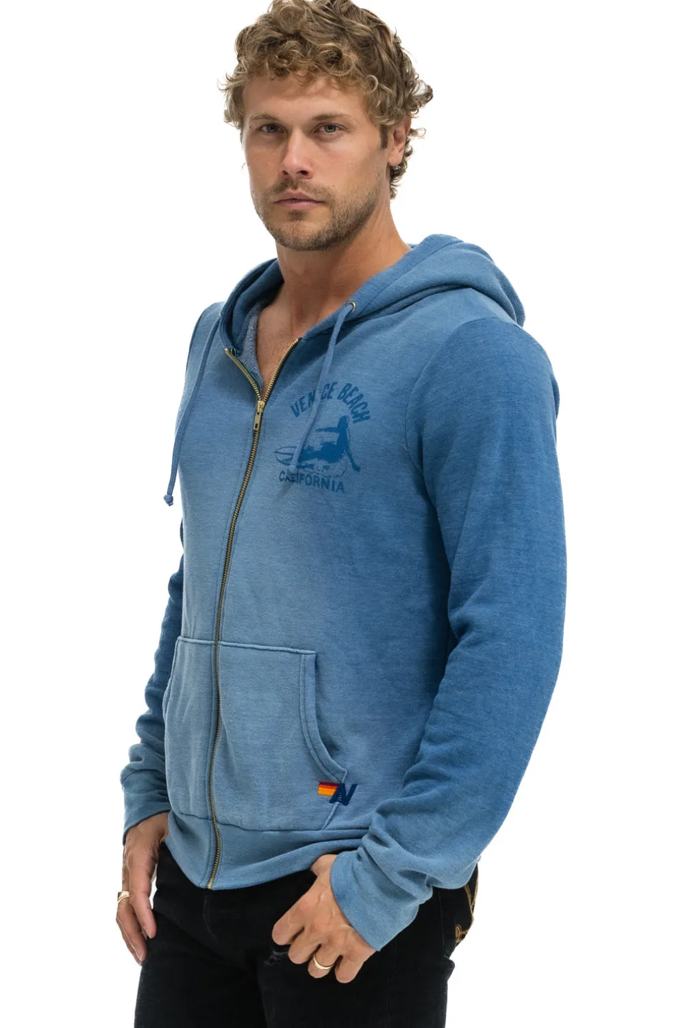Hoodies | Hoodies | Aviator Nation VENICE SURFER ZIP HOODIE - FADED WATER FADEDWATER