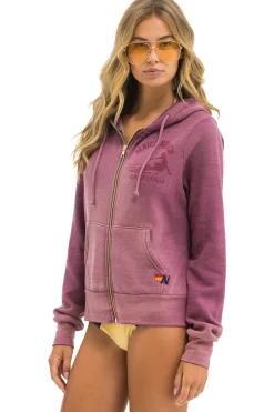 Hoodies | Hoodies | Aviator Nation VENICE SURFER ZIP HOODIE - FADED BERRY FADEDBERRY