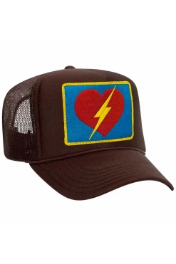 Trucker Hats | Trucker Hats | Aviator Nation VINTAGE BOLT HEART TRUCKER HAT theperfectpairing!Allofourproductsgothroughanintensebreaking-downprocessthatgivesthemavintagefeelyou'lllovebecauseit'sbrokeninfromdayoneofwearingit.Allofourhatsareadjustable!
