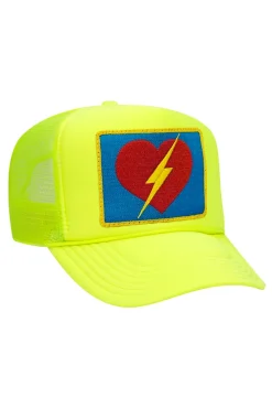 Trucker Hats | Trucker Hats | Aviator Nation VINTAGE BOLT HEART TRUCKER HAT theperfectpairing!Allofourproductsgothroughanintensebreaking-downprocessthatgivesthemavintagefeelyou'lllovebecauseit'sbrokeninfromdayoneofwearingit.Allofourhatsareadjustable!